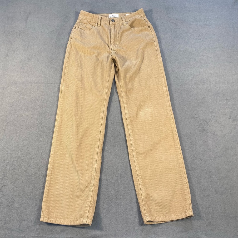 Cotton On Women’s Beige Corduroy Cord Straight Jeans, High Rise, size 6